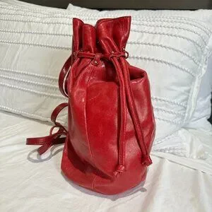 Hobo International Red Leather Bucket Backpack Hobo Leather Bucket & Drawstring Bags for Women for sale | eBay main image 3